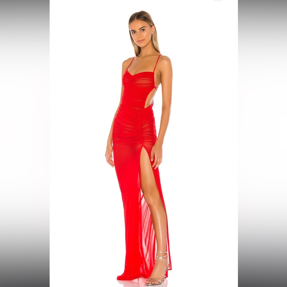 Michael Costello REVOLVE follie gown in red xs